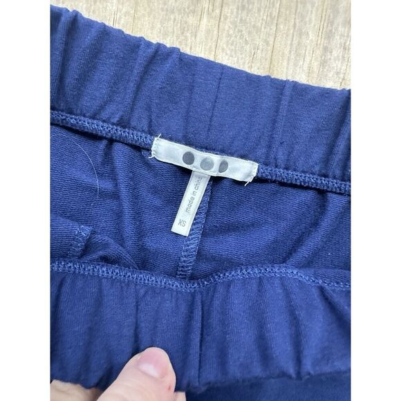 NWT Three Dots Navy Blue Stretchy Wide Leg Pull On Pockets Size XS Ankle Cropped - Picture 2 of 5